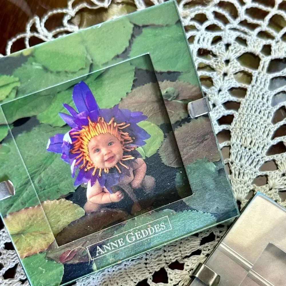 Set of 2 Vintage Anne Geddes 3” x 3” Mini Picture Frames